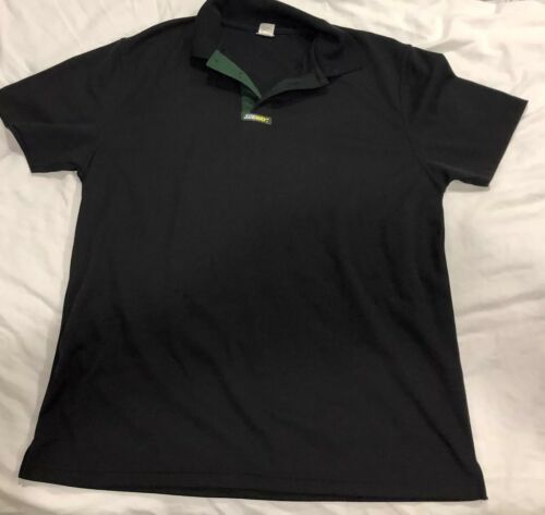 SUBWAY Mens Black Polo Work Uniform Short Sleeve Shirt Size Large