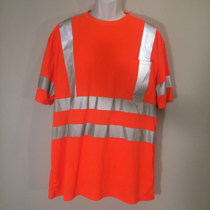 CornerStone Safety T-Shirt ANSI 107 Class 3 XL Short Sleeve Orange Reflective
