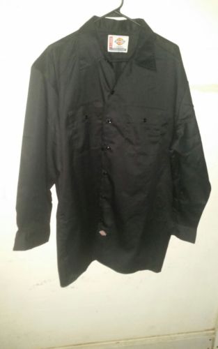 NEW Men's Black Dickies Button Front Long Sleeve Shirt Size XL