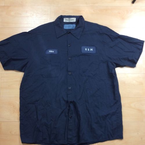 Vintage Mechanic Button Up Shirt Work Uniform XLarge Short Sleeve. Mike