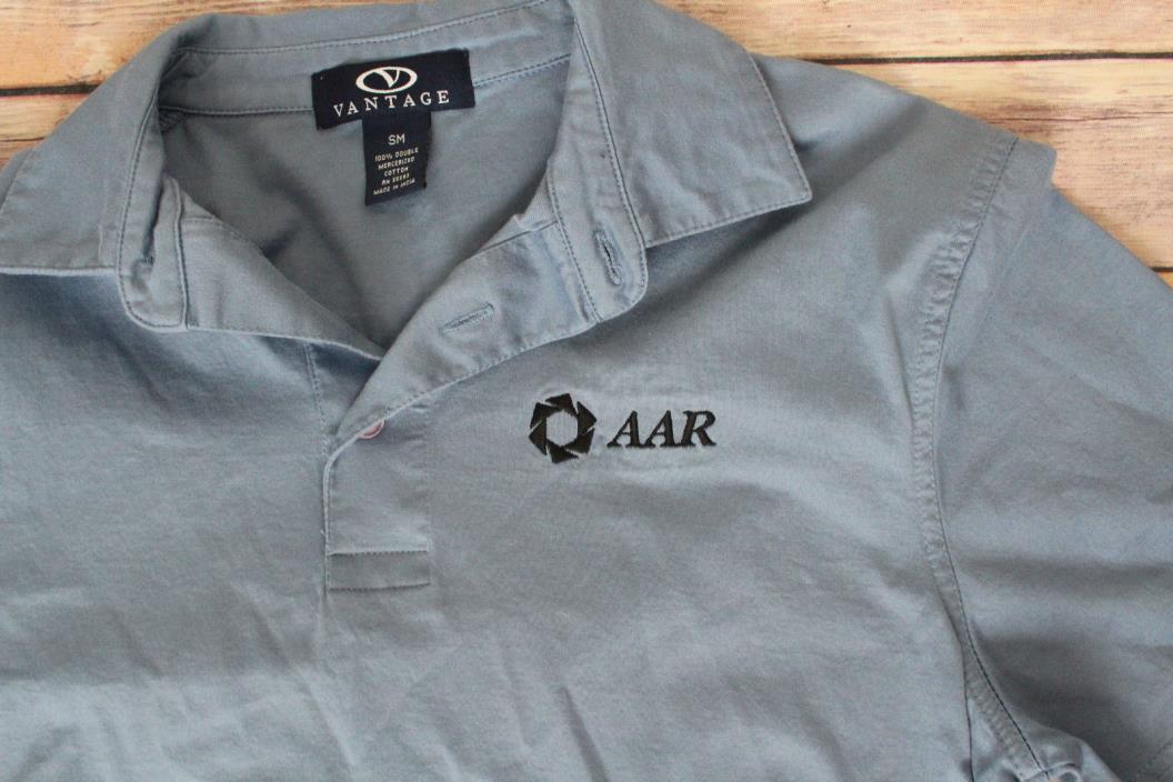 Men's Vantage AAR Corp Aviation Aircraft Airplane Employee Uniform Polo Shirt SM