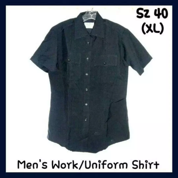 New Mens Navy Blue Work Uniform Shirt Size 40 (XL)