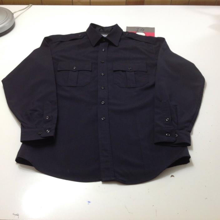 BLAUER 8900 Uniform Long Sleeve Shirt Mens Dark Navy 16.5/34-35 ~ Made in USA