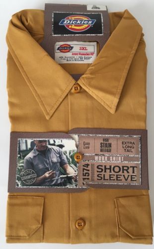 Dickies Short Sleeve Work Shirt Mens Size 3XL Golden Wheat Color