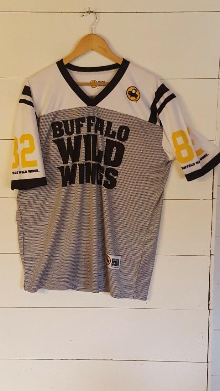 Buffalo Wild Wings L 82 Captain Employee V Neck Football Shirt Jersey Women's