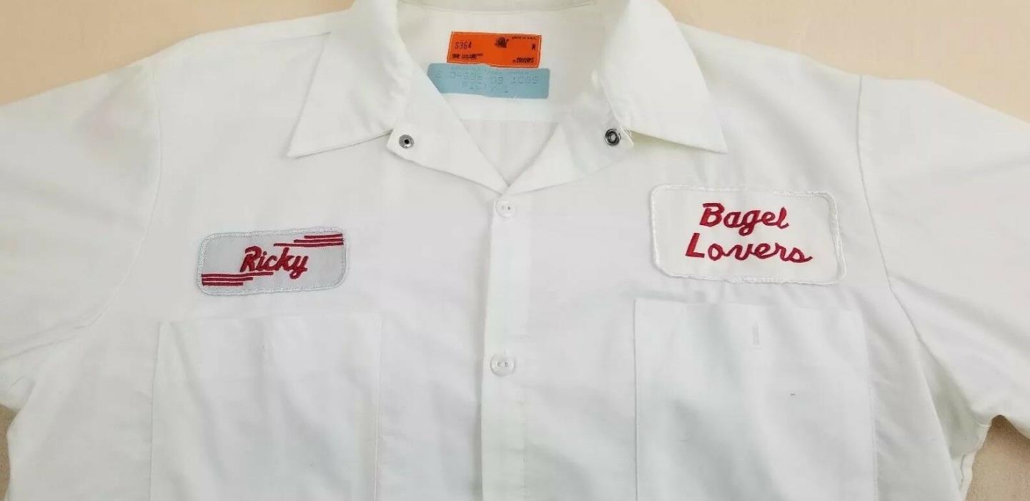 BAGEL LOVERS  Kitchen Employee Uniform Shirt MEDIUM HIPSTER COOL GARMENT