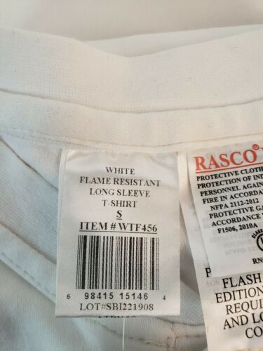 Brand New! Rasco FR Flame Resistant Long Sleeve Henley T-Shirt White.