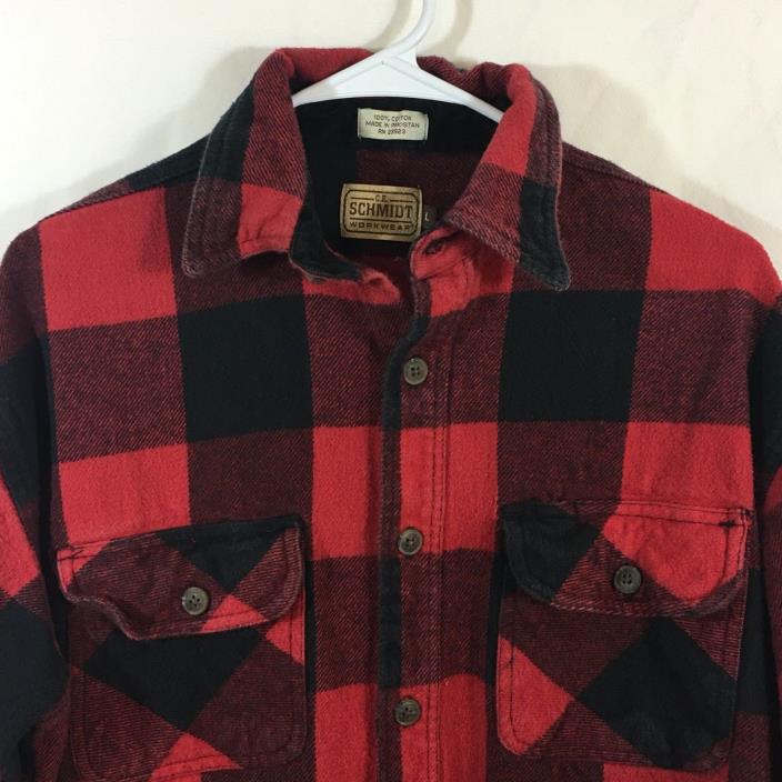 Schmidt Mens Workwear Flannel Shirt Plaid  sz L