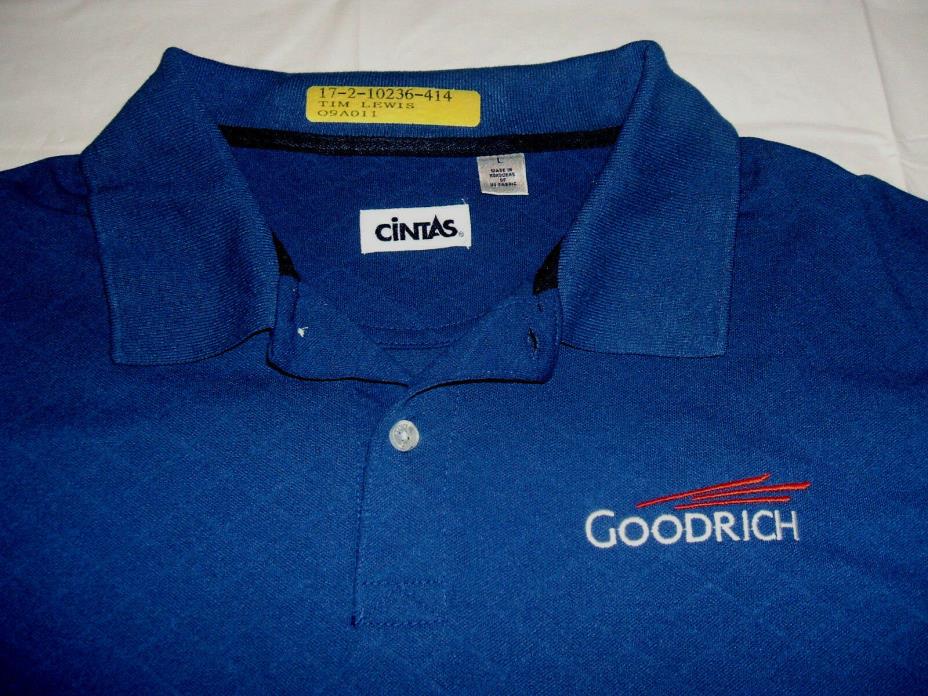 B.F Goodrich Corporation Embroidered Blue Employee Cintas Large Polo Shirt Tires
