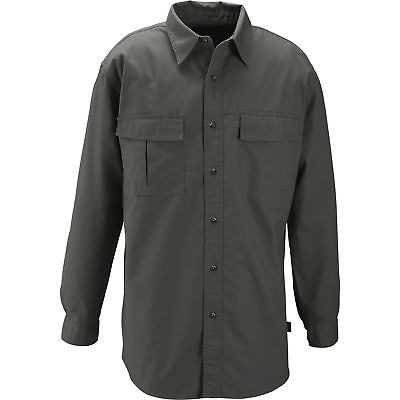 Gravel Gear Cotton Ripstop Long Sleeve Work Shirt with Teflon - Moss, 2XL