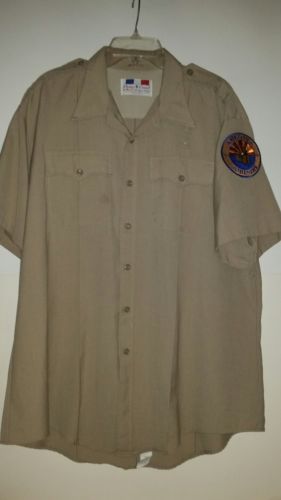 Flying Cross Tan Mens short Sleeve Uniform Shirt Size XXL-1966 Arizona Patch-USA