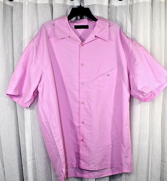 Bergati 2XL Short Sleeve Button Front Shirt Pink Pocket Casual work XXL