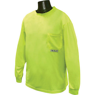 Radians RadWear High Visibility Long Sleeve Safety T-Shirt w/Max-Dri Lime XL