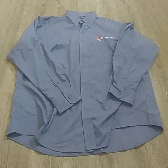 Pepsi Aramark Blue Workshirt Mens LS Work Shirt L Large