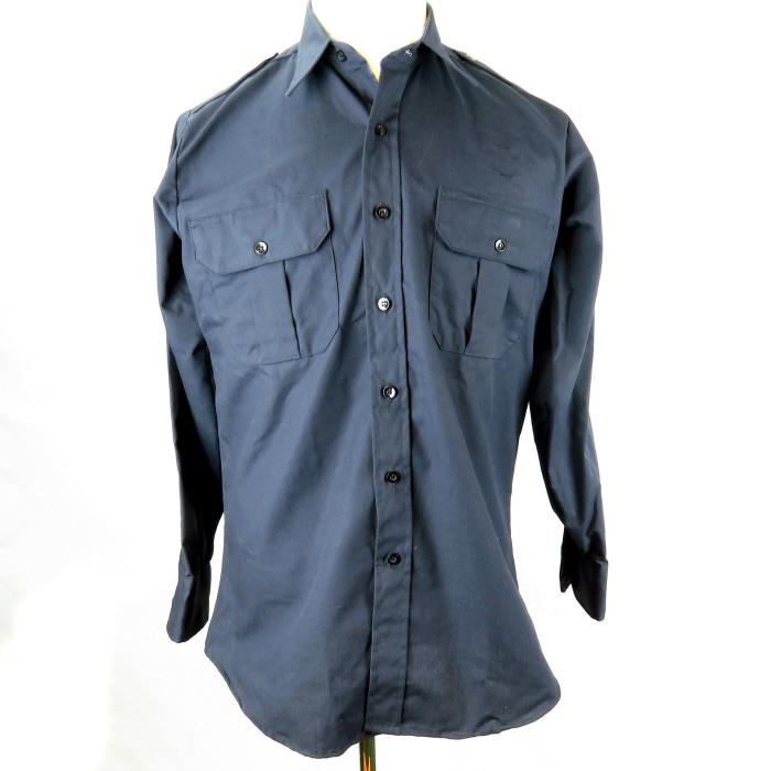 New Southeastern Shirt Code 1 Mens 15.5 32/33 Navy Blue Long Sleeve Uniform