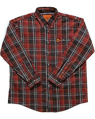 Wrangler Men's Rust Plaid Flame Resistant Shirt - Tall  - FR3W5RT-TLL