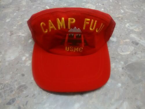 USMC MARINE CORPS CAMP FUJI JAPAN RED VELVET SOUVENIR HAT CAP RARE!!!