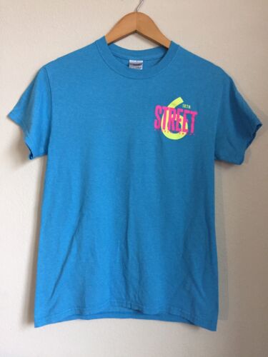 6th Street Austin Texas Bright Blue Colorful Concert Festival T Shirt Size S