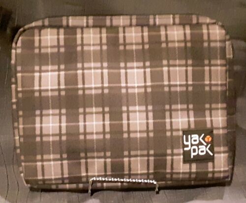 ?NWOT? YAK PAK Laptop TABLET Case Bag Computer Sleeve GREY Plaid 12