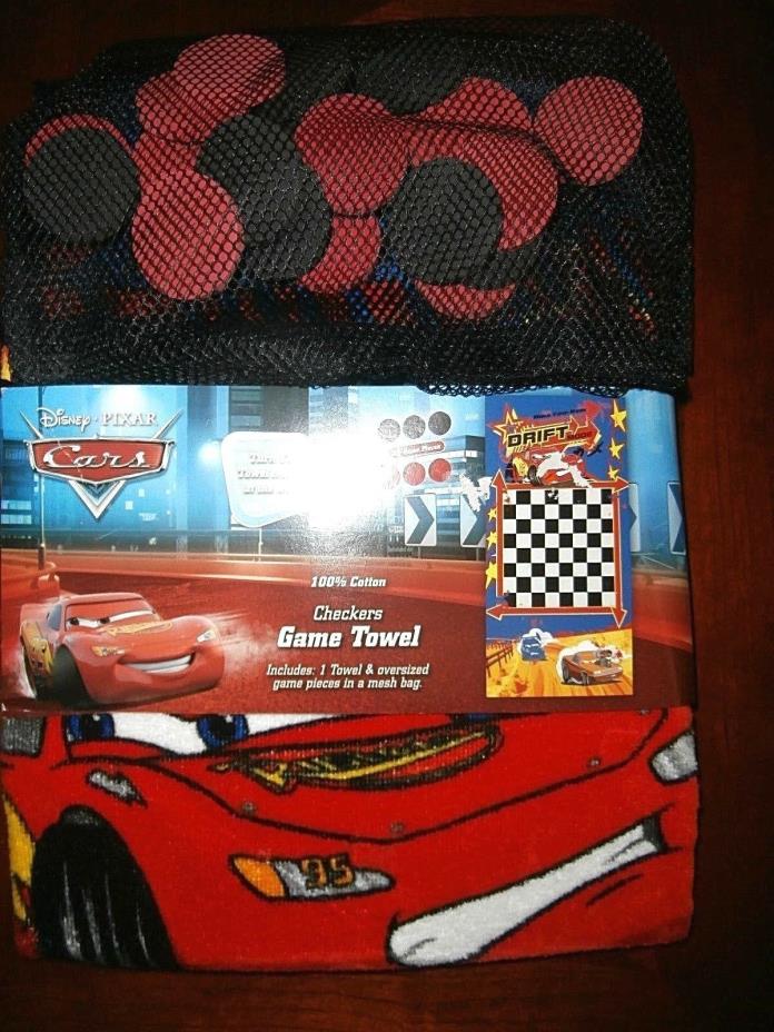 Checker's Beach Towel, Large Checker pieces, w/net bag and Beach Towel Pixar Car