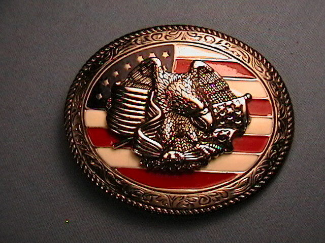 American Flag with Eagle Belt Buckle