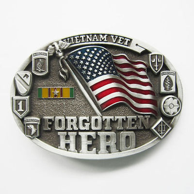 Forgotten Hero Vietnam Vet Belt Buckle American Flag USA SHIPPER