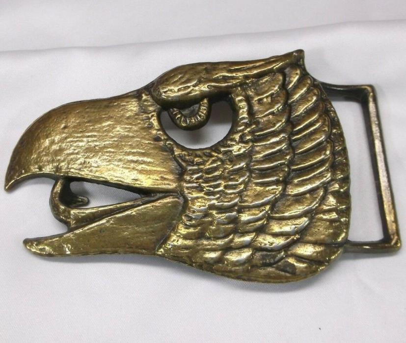 Vintage Accurate Eagle Hawk Bird Head Cut Out Figural Belt Buckle