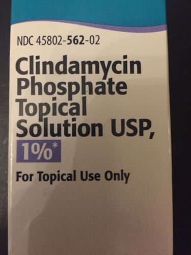 CLINDAMYCIN PHOSPHATE1% Topical Solution BIG 60 mL Treats Acne Fougera Exp 02/19