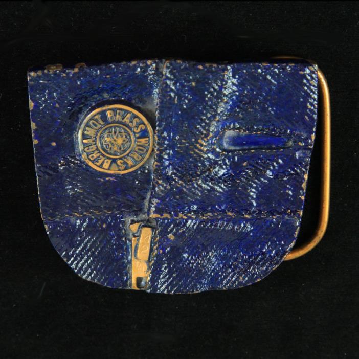 New Unique Belt Buckle - Blue Jean Pocket Denim Enamel over Copper Colored Brass