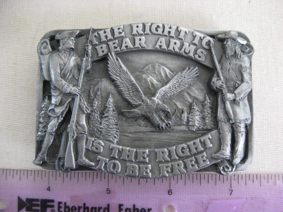 1982 Siskiyou Belt Buckle Right to Bear Arms 2nd Amendment Bald Eagle R10