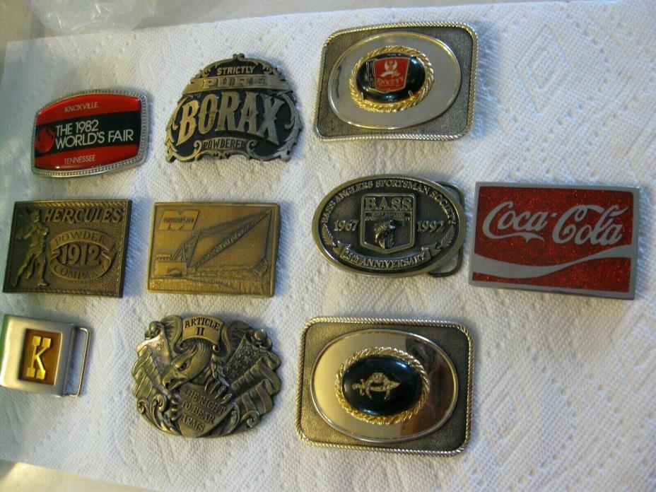 10 vintage  belt buckles
