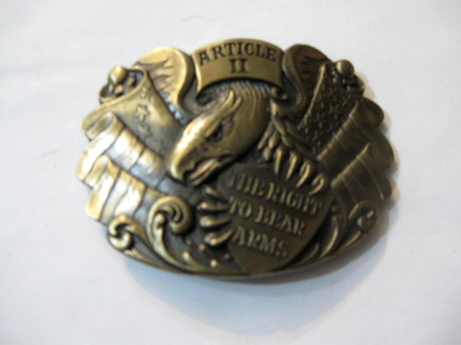 ARTICLE 11 THE RIGHT TO BEAR ARMS brass belt buckle