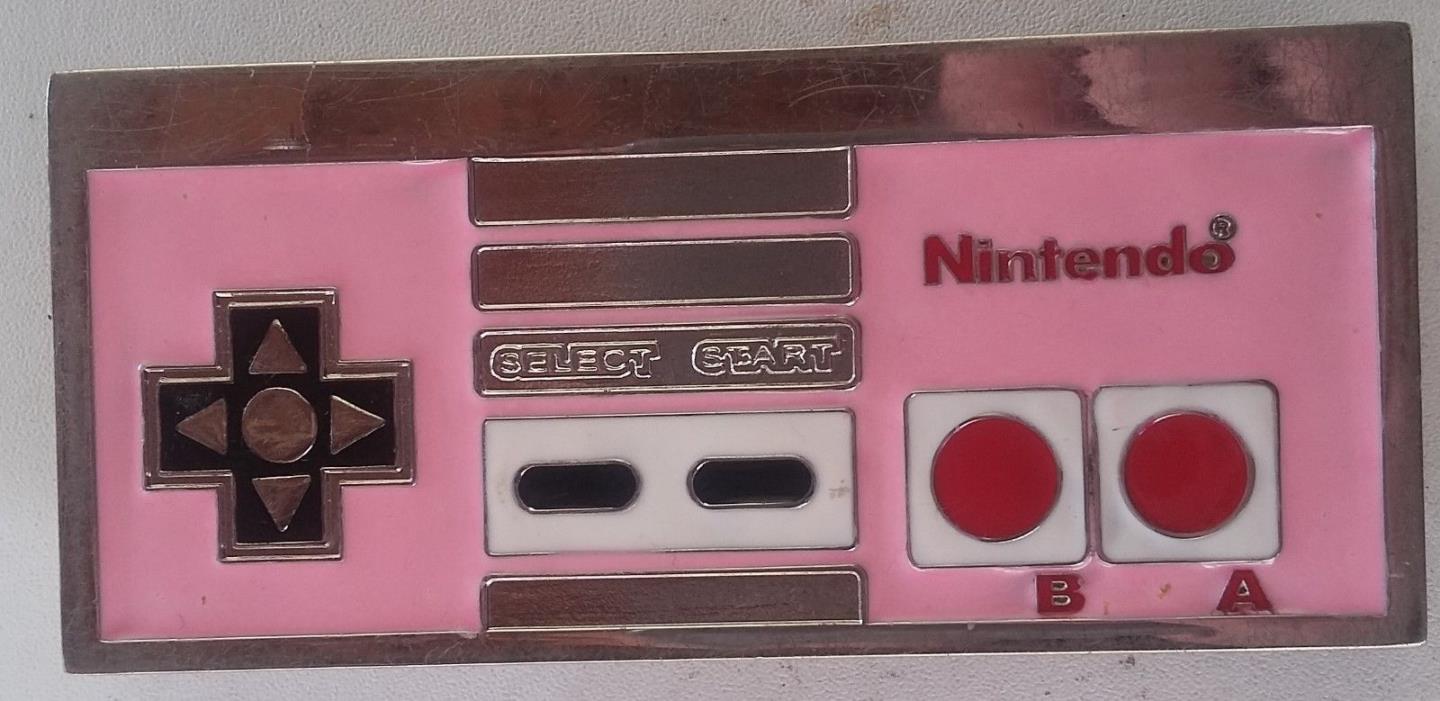 Nintendo Controller Pink Metal Belt Buckle Unmarked with Some Scratches