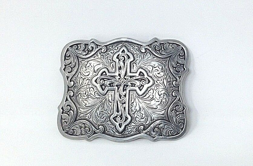 Square 3.5 x 3 Metal Cross Belt Buckle