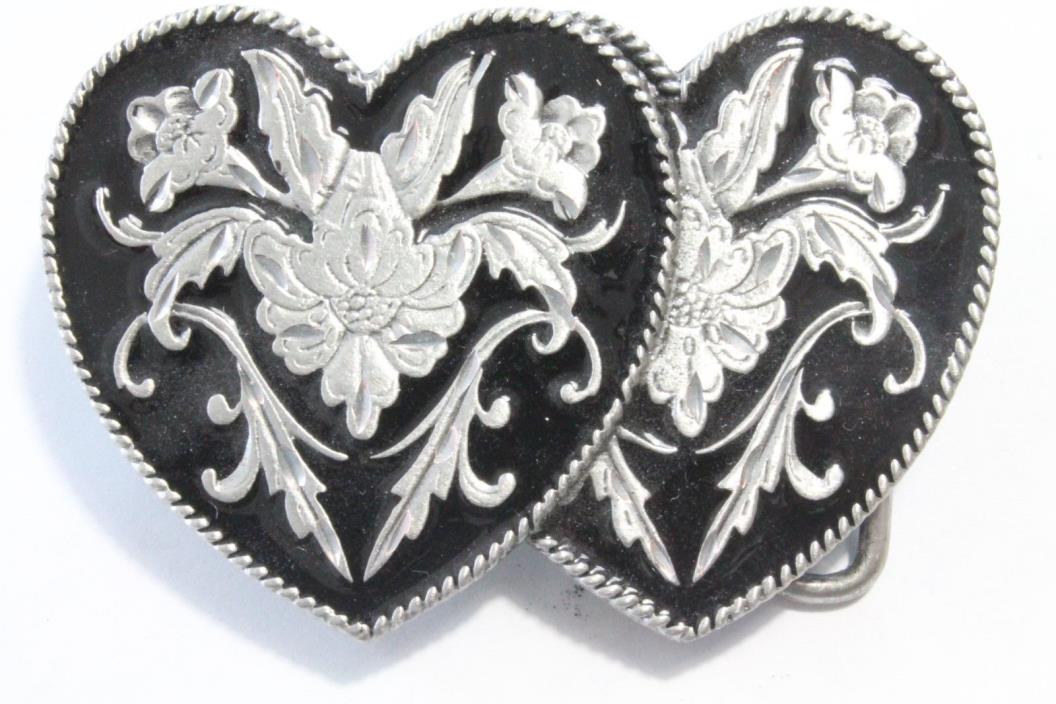 Women's Siskiyou Pewter Belt Buckle with Two Hearts