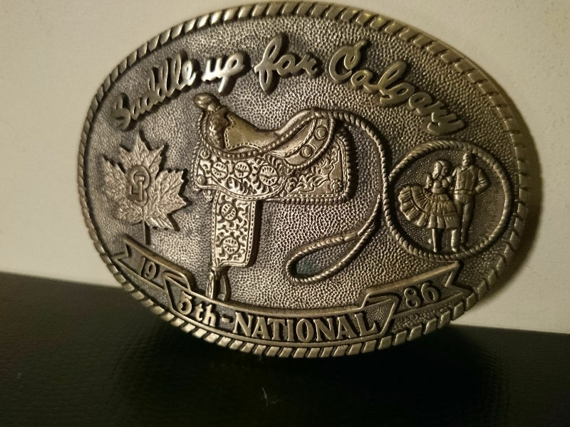 1986 CALGARY BRASS BELT BUCKLE 