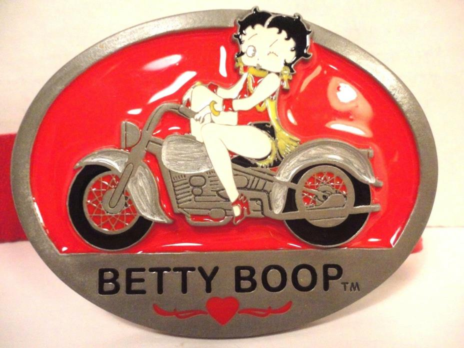 Betty Boop Motorcycle Chopper Licensed Belt Buckle Enameled w/belt #BPB1 Siskiyo