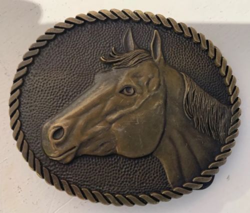 Solid Brass Horse Belt Buckle Award Design Medals 3D Oval