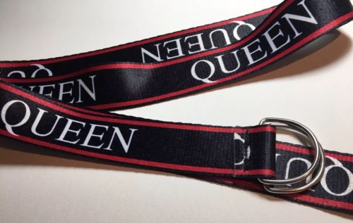 Queen Adjustable Belt - Freddie Mercury - Black Red and White Retro Style