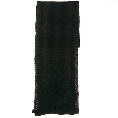 Flat Knit Solid Argyle Muffler - Black