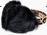 UGG 16163DL17 Leopard Sheepskin Black Wired Earmuff Headset Womens NWT
