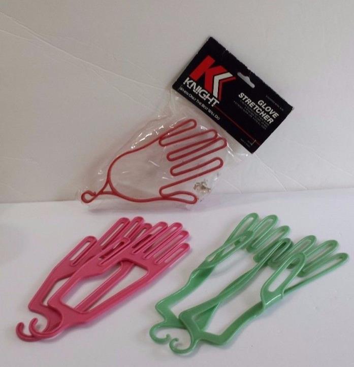 Set of 3 Plastic Glove Stretchers Dryer Holder Pink Green Red