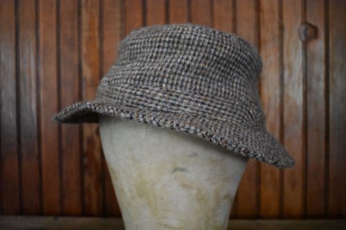 Vintage LL Bean Harris Tweed Gore Tex Men’s Medium Bucket Hat Mint! Brown Cap