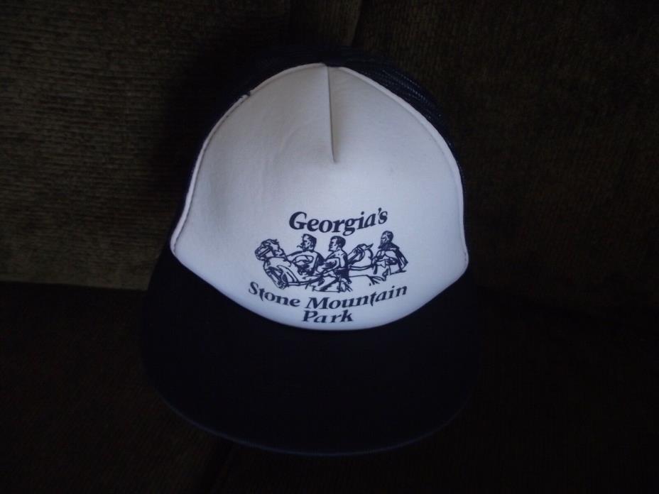 Vintage Blue Adjustable Stone Mountain Park Georgia Trucker Baseball Hat Cap