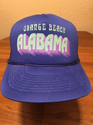 Orange Beach Alabama Hat Meshback Snapback Blue Adjustable