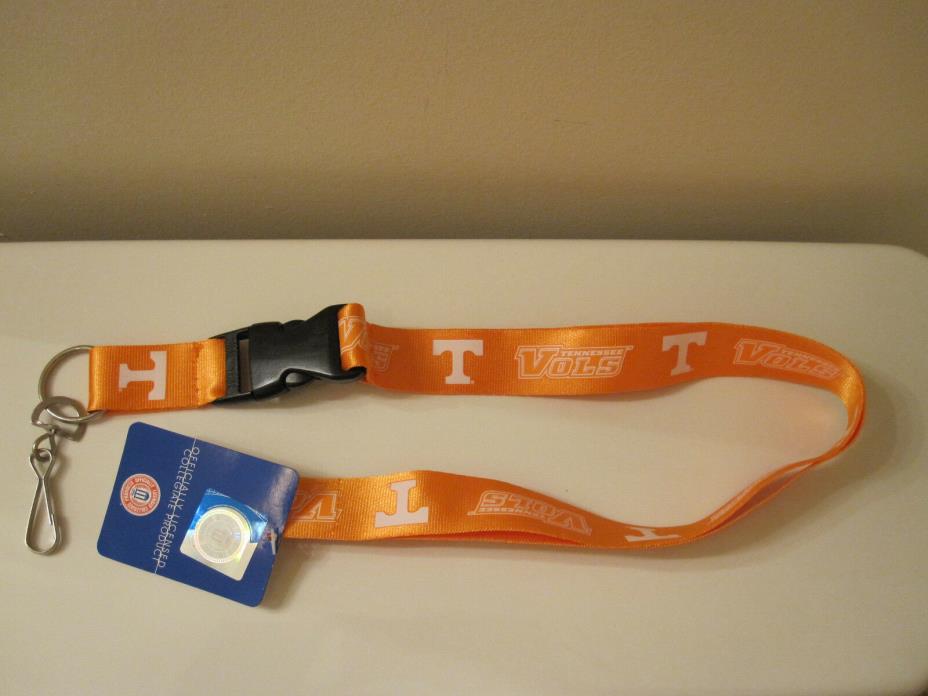 UT TENNESSEE VOLS Lanyard Key Chain ID Holder STRAP Quick Release Orange & White