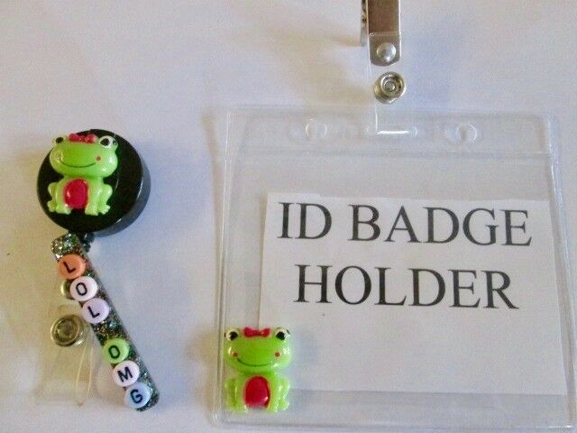 ID Badge Retract Reel,Card Holder,Frog, Medical,,Pediatric, Nurse,ER,ICU,NICU