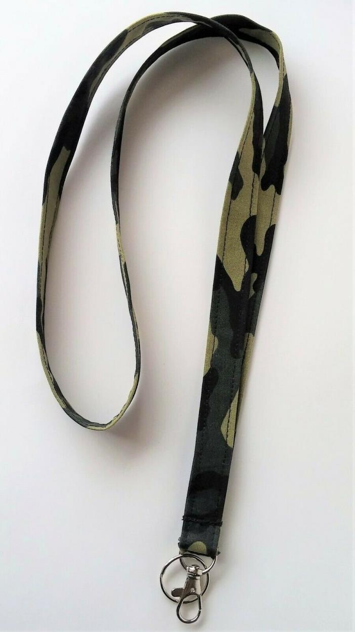 Handmade Fabric Lanyard Neck Strap ID Badge Holder Keychain Camouflage Camo Gift