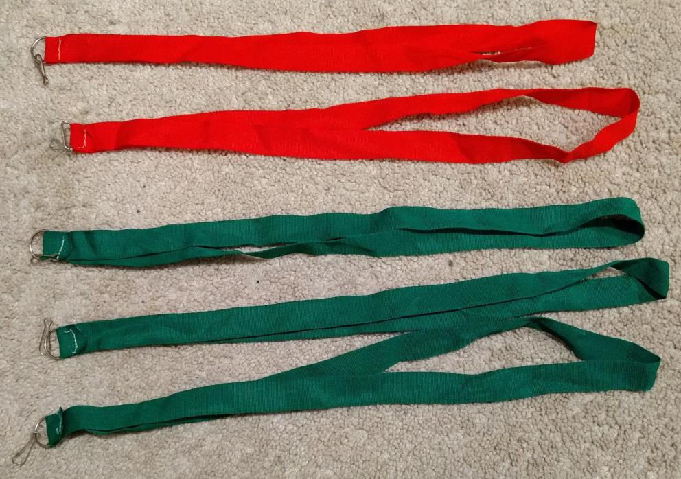 Lot x5 Green/Red Lanyards/ID/Badge Holders/Tags-Neck/Keys Clip/Hook-0.75