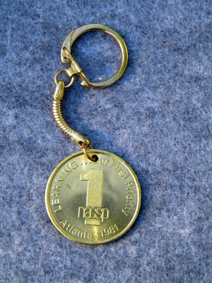 ATLANTA 1981JOSTENS Gold Tone Keychain Keyring